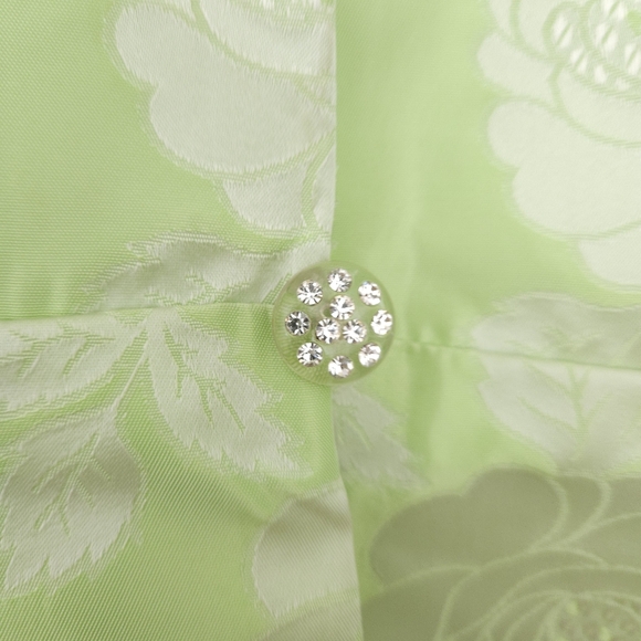 Vintage 70's Green & Yellow Formal Gown and Matching Coat - Picture 11 of 12